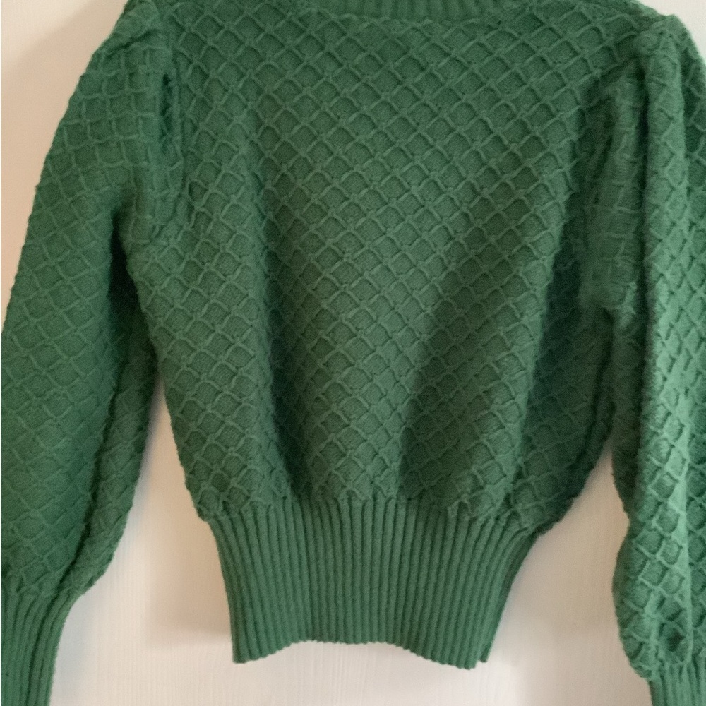 Green Textured Women's Sweater - Picture 6 of 6